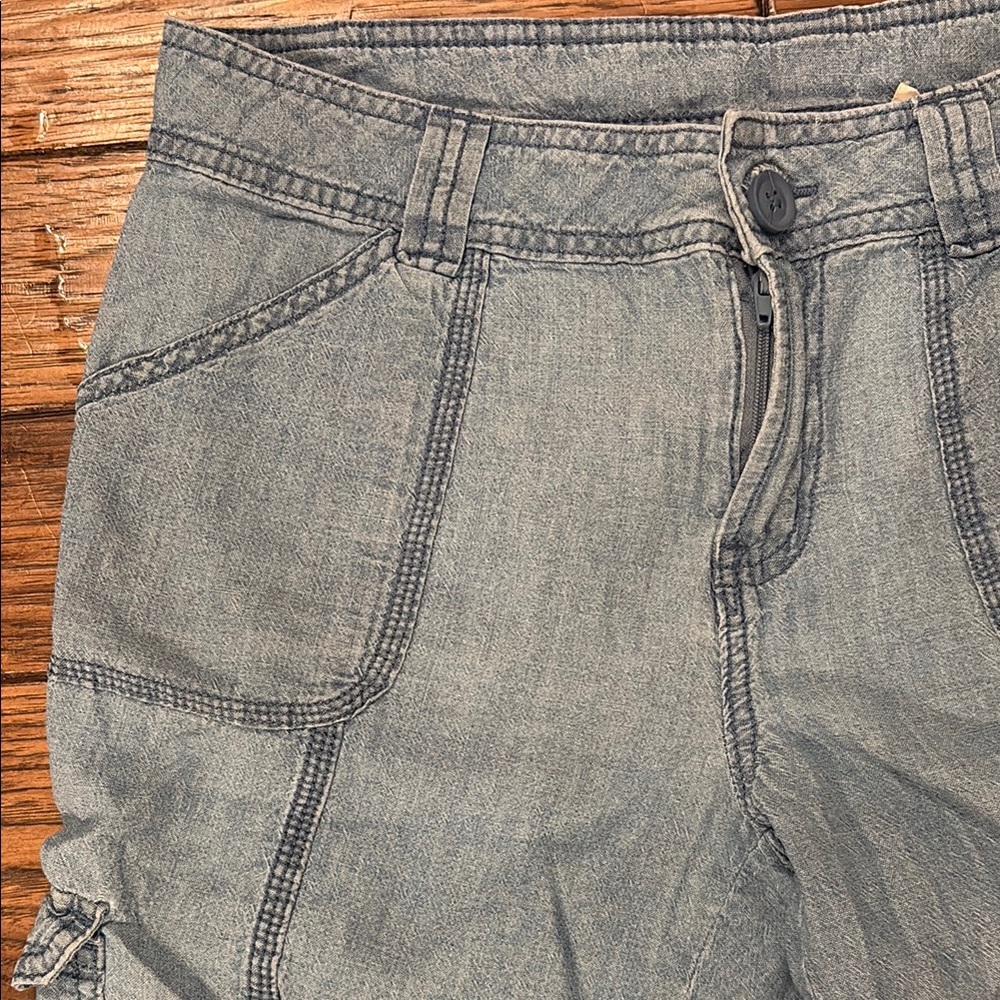 St. John's Bay Blue Jean Cargo Shorts Relaxed Fit - Picture 3 of 8